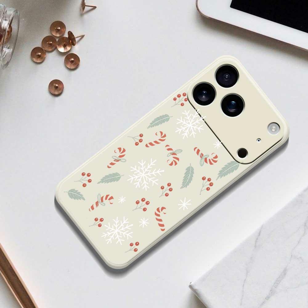 For iPhone 17 Pro Max Case Leaves and Canes Pattern Printing Straight Edge TPU Phone Back Cover