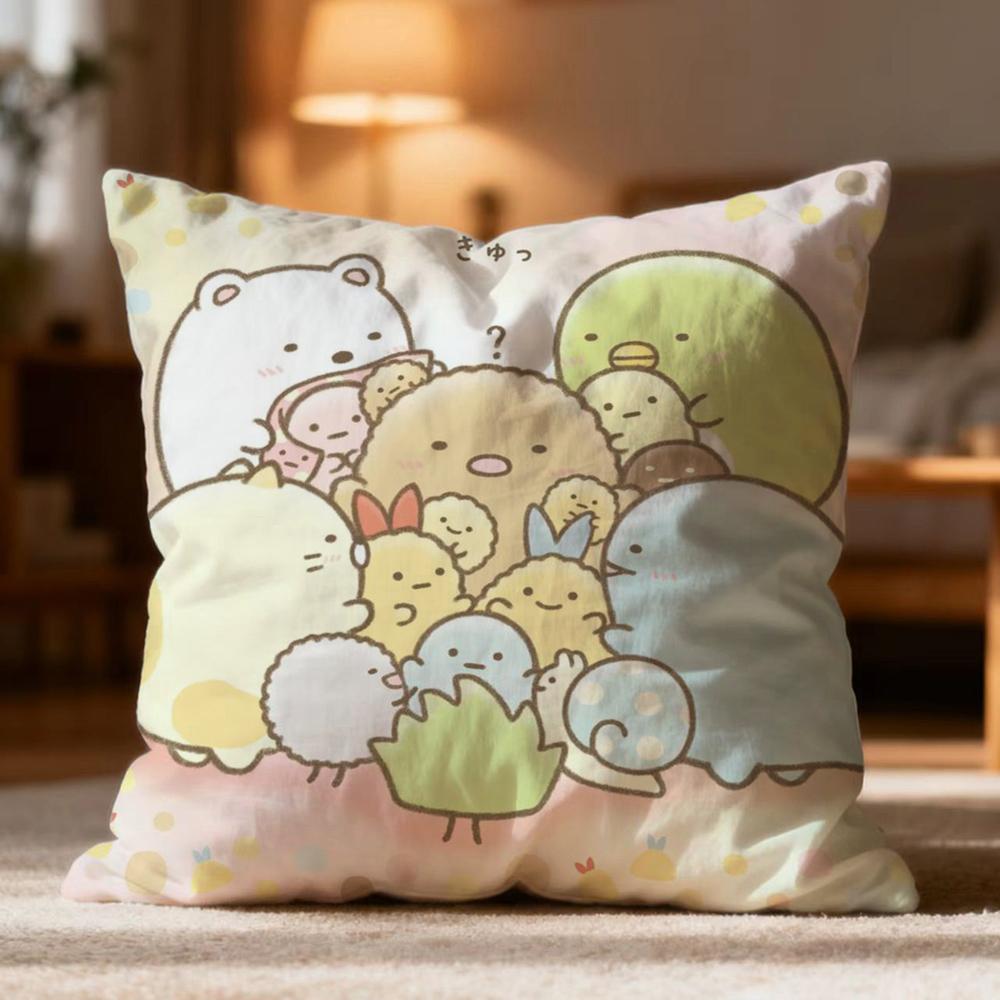 Popular SSumikko Gurashied Cushion Cover Soft Washable Pillow Case Multi-Scene for Couch Bed Travel Office Use
