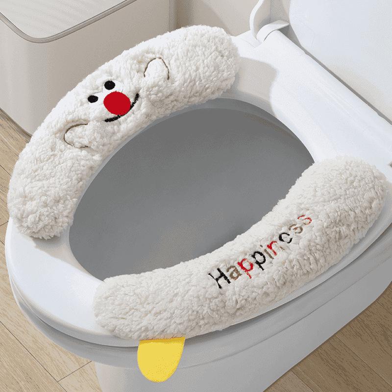 

Autumn/Winter Velvet Warm Toilet Seat Cushion & Sticker - Cute, Thickened Pad for Household Comfort