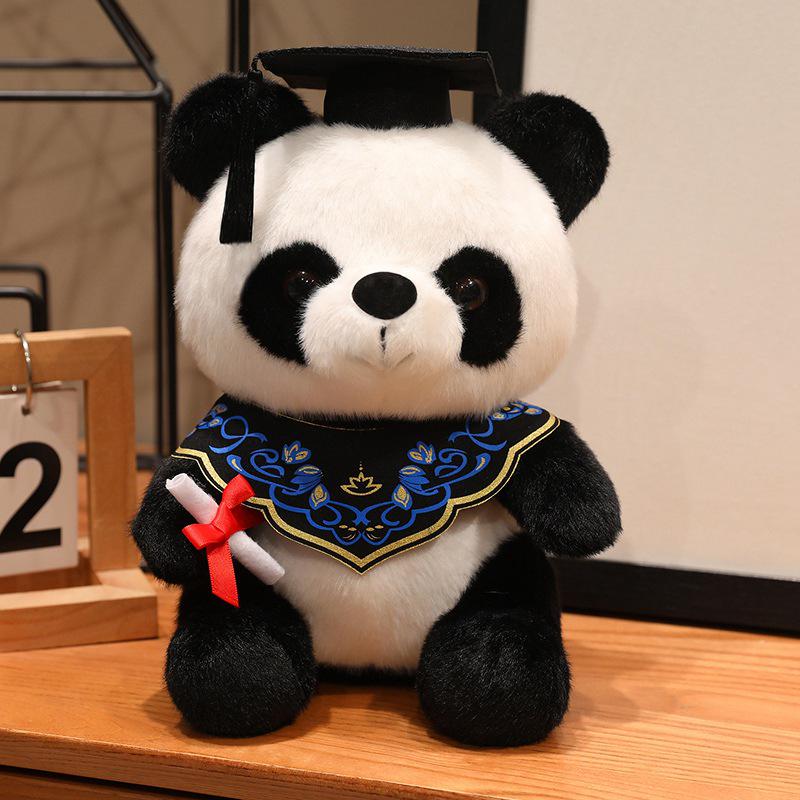Graduation Panda Plush: Cute God of Studies Ornament for Success