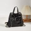 Women's Bag Niche Design Diamond Chain Backpack Portable Bucket Bag Advanced Sense of Solid Color Backpack