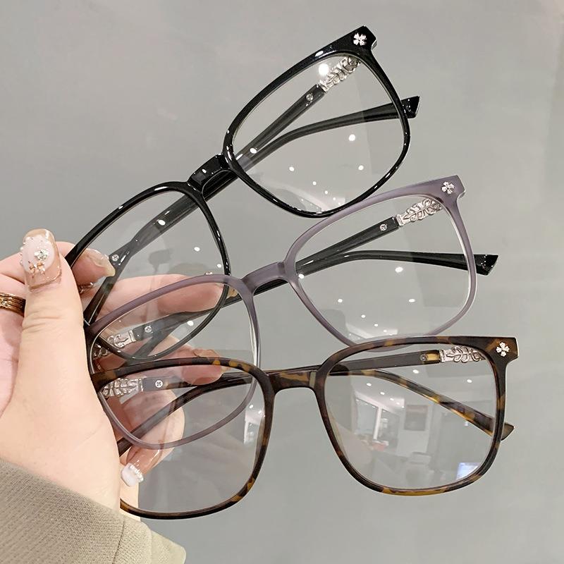 Female Students Large Frame Myopia Degree eyeglasses Anti Blue Light Color Changing Glasses Male Myopia Finished Product Glasses