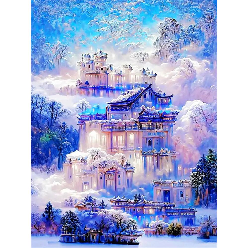 Full Diamond Painting Landscape Diamond Mosaic Waterfall Embroidery Tree Fantasy Wall Decor Craft Kit