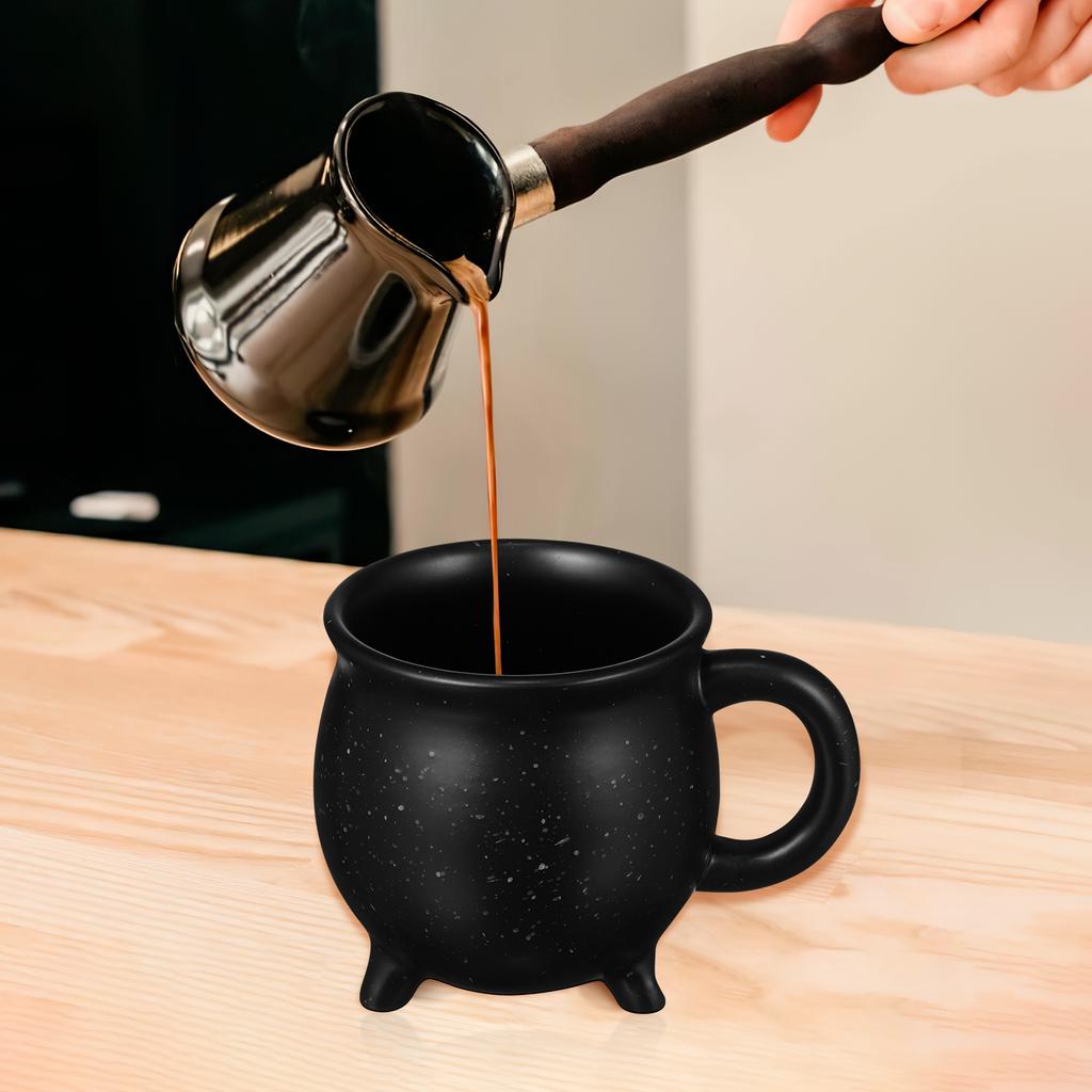 1 Stück Halloween Hexenkessel 450ml Kaffeetasse Latte Becher Trinkbecher Milchkaffeetasse Halloween Hexenbecher Keramik Kaffeetasse