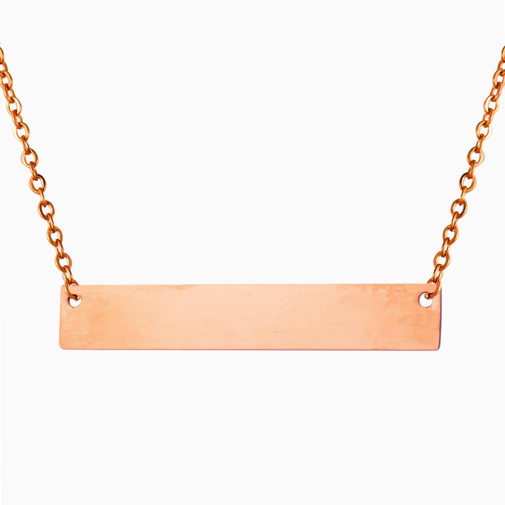 Custom Words Stick Pendant Necklace For Women Laser Engraved Personalized Letter Stainless Steel Choker