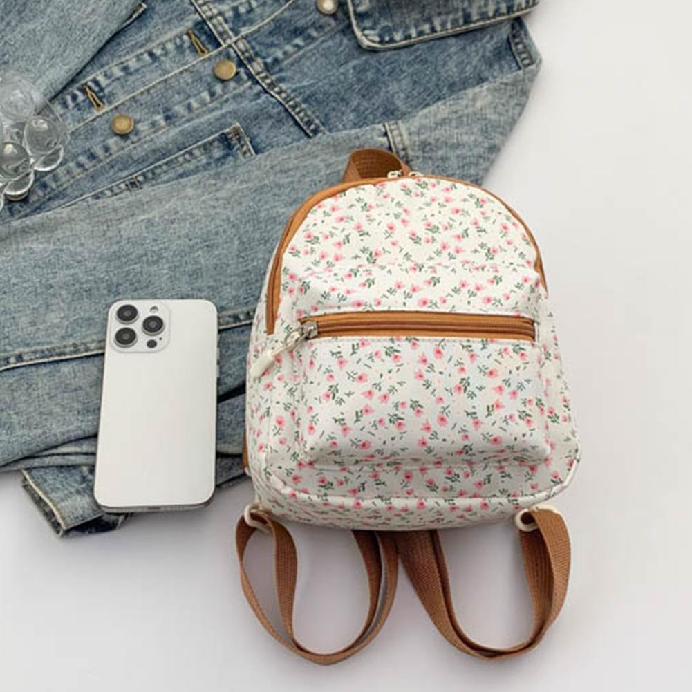 Floral Mini Backpack Cute Casual School Bookbag Travel Backpack for Teens Girls Women Students