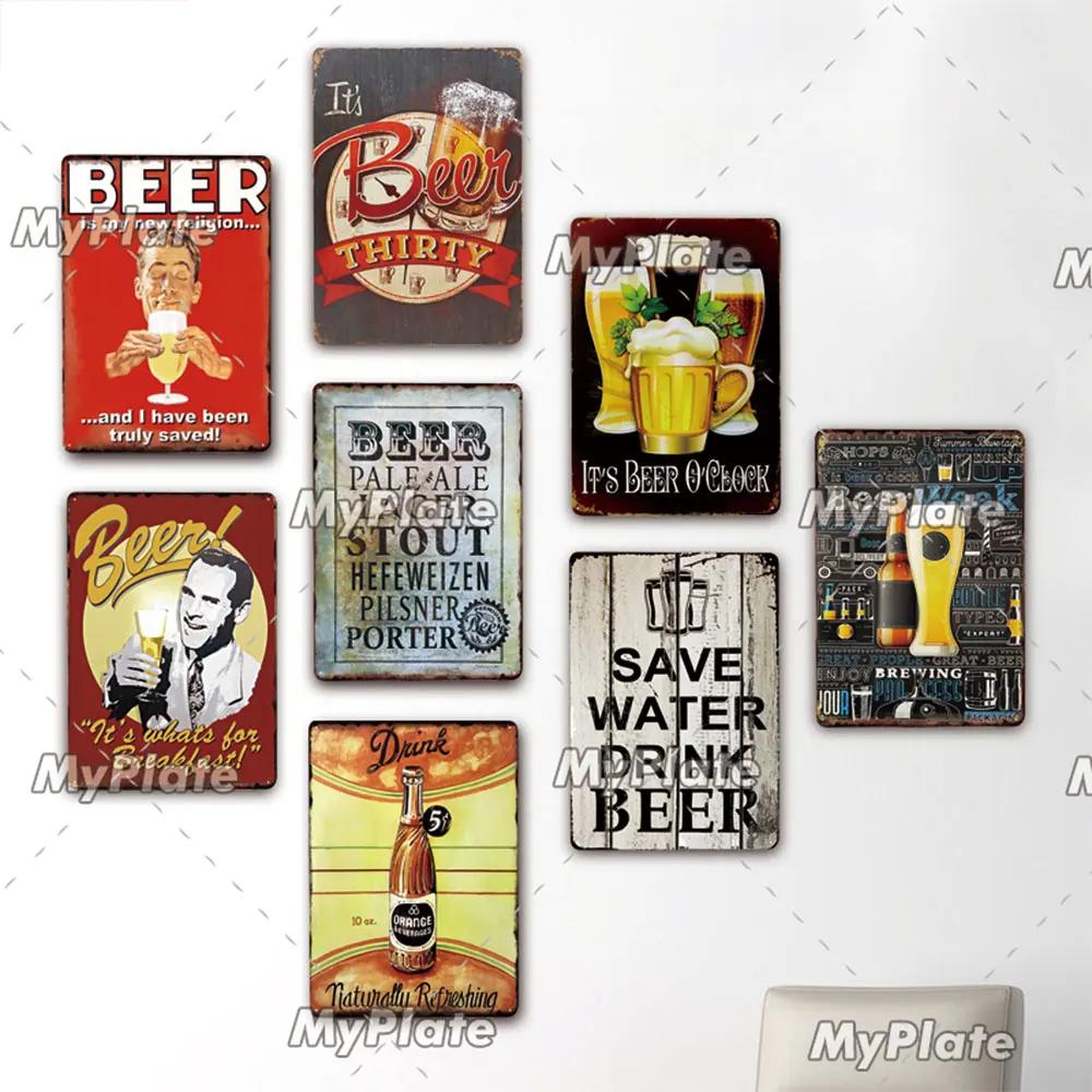 KALTES BIER Metallschild Vintage Plakette Alkohol Blechschild Platte Wanddeko Für Bar Club Man Cave Kunst Malerei Geschenk