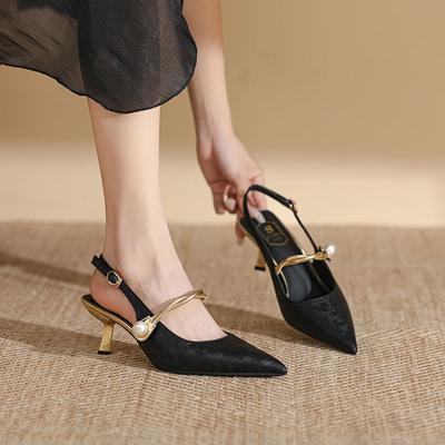 Pantofi cu toc înalt verzi la modă pentru femei 2024 Modă de vară Sandale de damă Sexy cu vârf ascuțit Pantofi simpli și eleganți de ocazie pentru doamne Sandalias