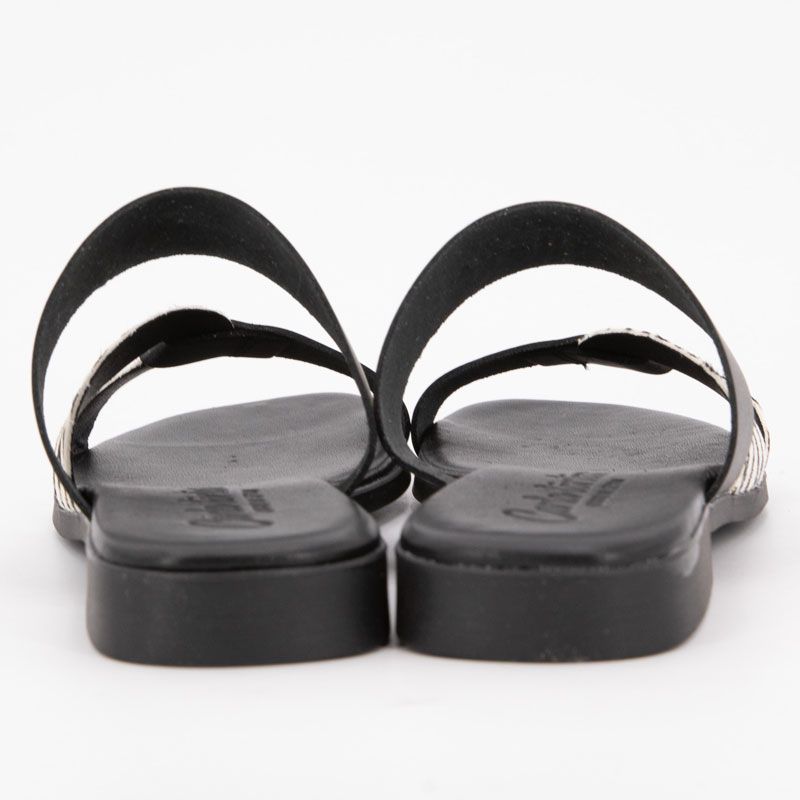 Mules noire avec imprimé zèbre Femme CARLA TORTOSA