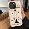 Marry Christmas Tree Cartoon Cute Cat Phone Case For iPhone 16 15 14 13 12 11 Pro Max X XR XS 7 8 15 Plus SE Christmas Pattern Shockproof Phone Cover