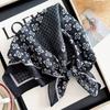Cotton and linen geometric polka dots retro printed silk scarf women's square scarf high-end shawl sunscreen neck scarf headscarf scarf