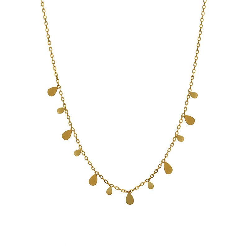Roman Palace Style Personality Rhombus Versatile Clavicle Chain Titanium Steel Plated 18K Real Gold Necklace Women