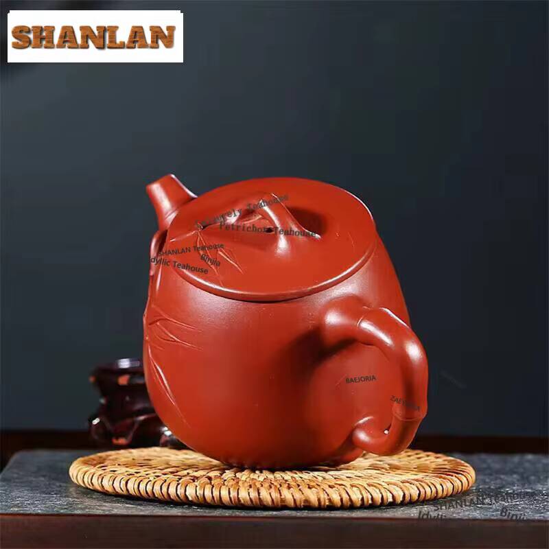 250ML Vintage Yixing Purple Clay Teapots Handmade High Stone Scoop Pot Raw Ore Dahongpao Mud Kettle Zisha Tea Set Gift Craft