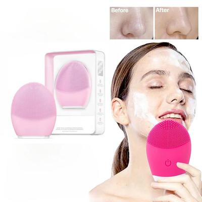 Electric Silicone Cleansing Brush Face Pore Deep Blackhead Washing Makeup Remover Foaming Brush Portable Beauty Massager