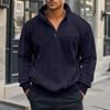 Men's Zipper Sweater Stand Up Collar Casual Knit Pullover