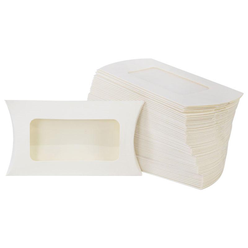 

50 шт., коробка для конфет в форме подушки, свадебное Рождество, крафт-бумага, подарочная упаковка, коробки для дня рождения, 2024 Новый год Other