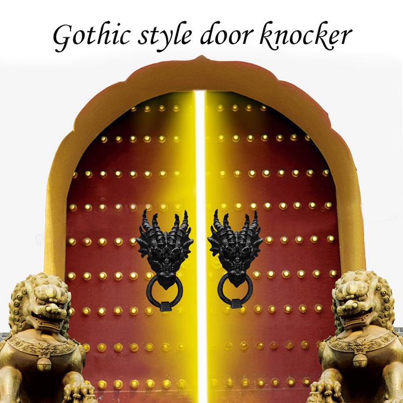 Dragon Door Knocker Goth Home Decor Gothic Home Dragon Wall Decor Dragon Head Statue Decoration For Home Office Decor