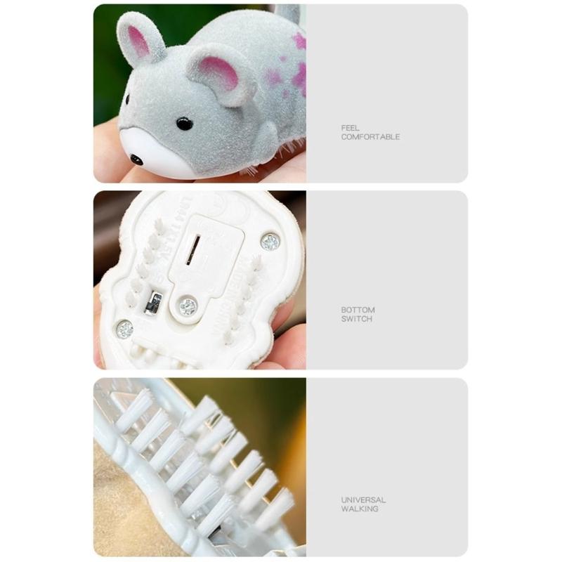 Robotic Plush Mouse Cats Toy Simulated Animal Automatic Movements Anxiety Boredom Relief For Indoor Floor Table Use