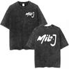 Rapper Milo J Tour T-Shirt Album Merch T-Shirt Herren Damen Mode Hip Hop Vintage Gewaschen Kurzarm T-Shirts Fan Geschenke