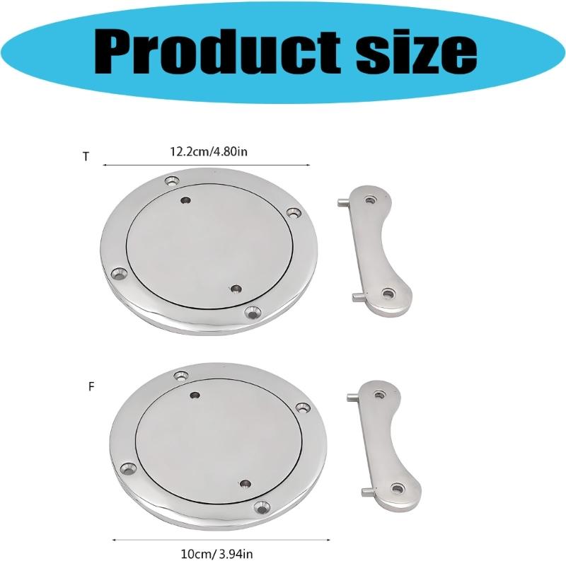 316 Stainless Steel Marine Access Cover with Flush Mount Frame and Threaded Lid for Boat Deck Inspection Openings