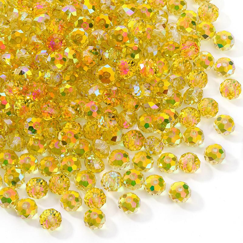 84pcs Czech Faceted Rondelle Beads 8mm AAA Crystal Glass Loose Spacer Beads for DIY Jewelry Bracelet Craft Making Supplies