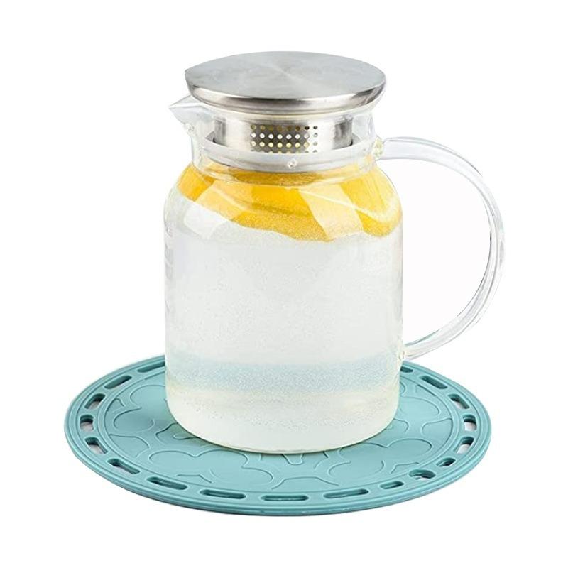 1PCS Nordic Style Round Silicone Trivet, High Temperature Resistant Anti-Scald Pot Mat, Multi-use Table Mat & Coaster