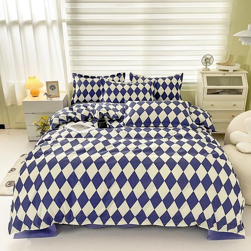 Thickened Brushed Four-piece Bed Sheet and Quilt Cover Three-piece Set Four-season Autumn and Winter Bedding Duvet Cover
