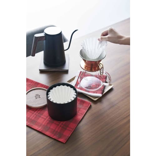 Kalita Wave Filter Case, Black, with a Wooden Lid To Keep Dust and Odors Out of the Filter. Fits RIN 155 and 185 Models. #44325. Stylish and Antique-l