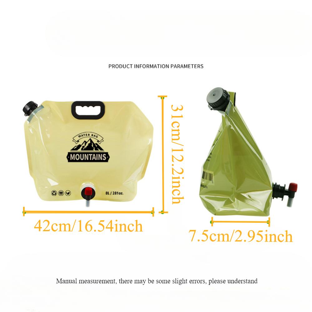 

1PC Outdoor Water Bag Portable Foldable Drinking Bucket 8L/281oz Camping Mountaineering Water Storage Bag Large Capacity