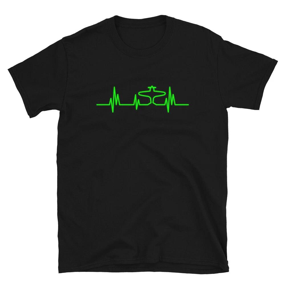 Cool Heartbeat Pulse Frequency Airplane Gift Hobby Short-Sleeve Unisex T-Shirt