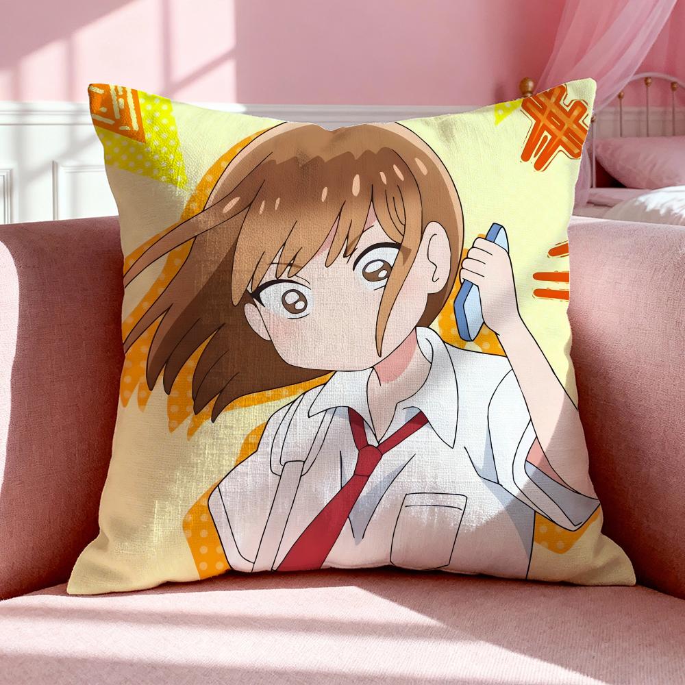 Anime B-Blue Box Cushion Cover Breathable Linen Pillowcase Summer Odorless Eco-Friendly Invisible Zipper Washable