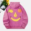 Fruit Smiling Face Washed Hoodies Women Funny Design Printing Cotton Hooded Oversize Pocket Warm Womans Clothes