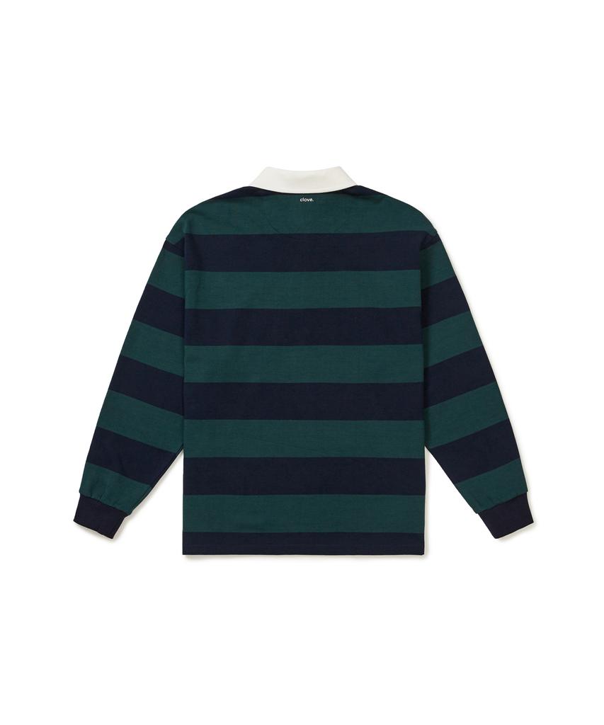 CLOVE [25Fw Clove] Striped Rugby Shirt (Green)