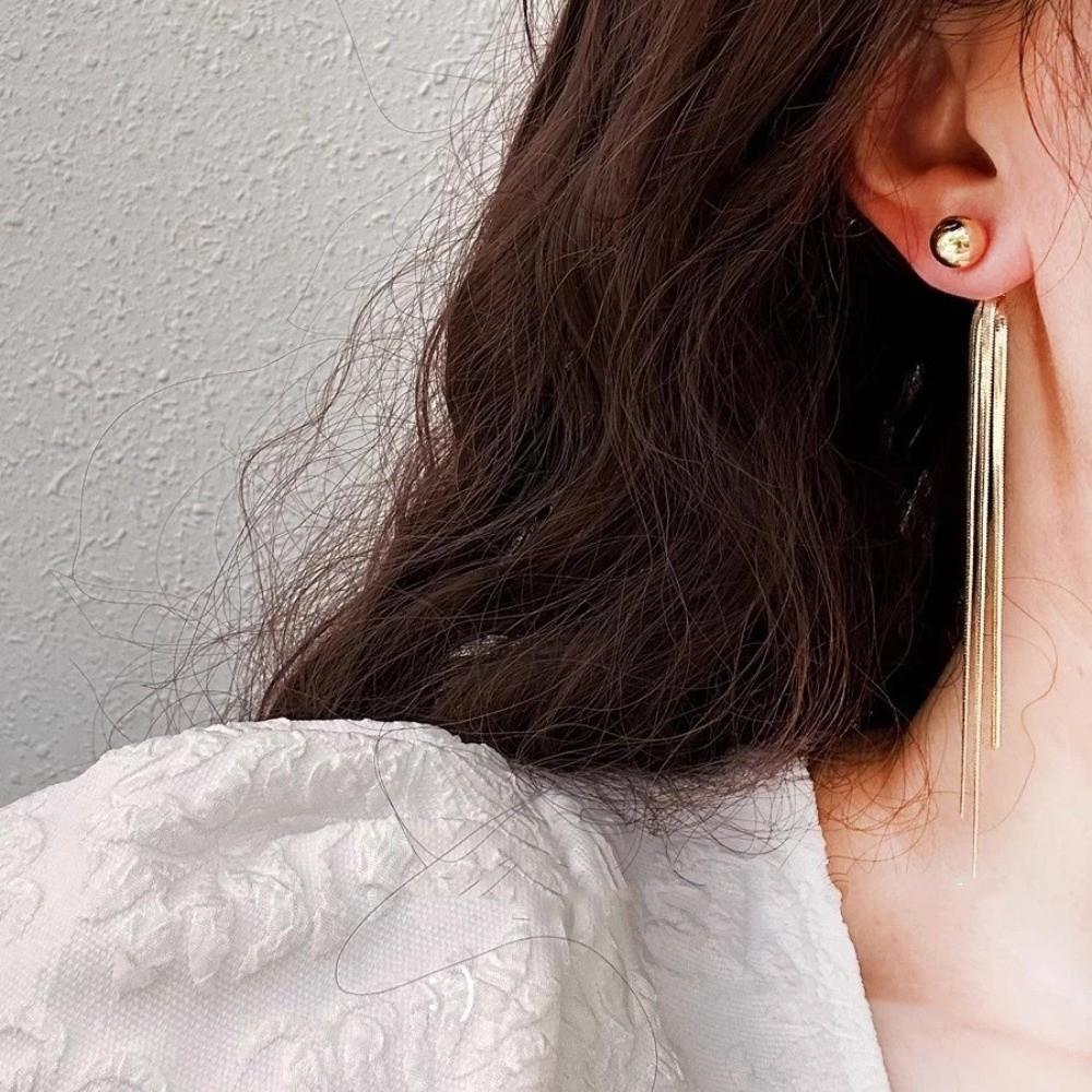 Trendy Style Tassel Pendant Earrings Light Luxury Drooping Earring  Ladies Accessories
