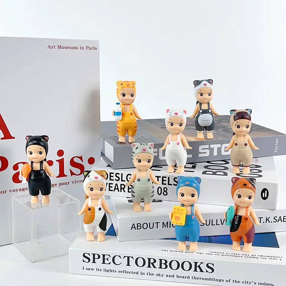 Angel Mini Figure Cat Life Series Blind Box Action Figures Toy Ornaments Doll Model for Fans Kids Christmas Gifts