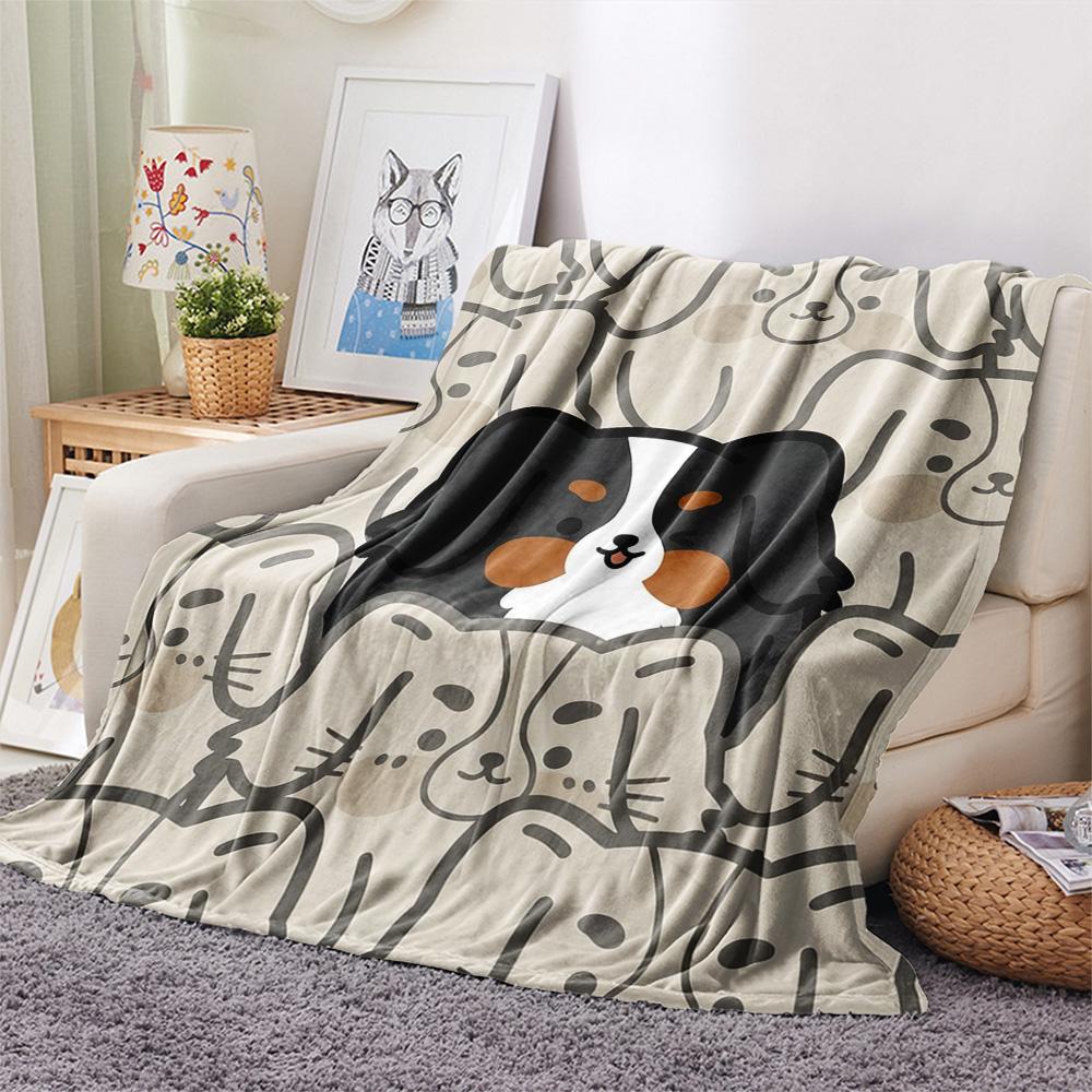 

1Pc bernese mountain dog Print Flannel Blanket, High quality Comfortable for All Seasons, Home Decor, Warmth and Comfort, Perfect for Christmas Gifts 80cm x 120cm