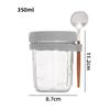 1/2Pcs350ml Overnight Oat Cup Glass With Lid And Spoon Seal Food Breakfast Cup Portable Cereal Milk Salad Yogurt CupKitchen Item