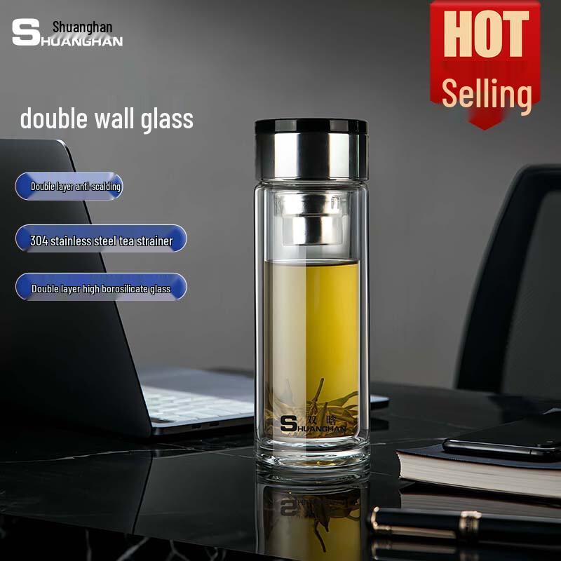 ShuangHan Double-Layer Borosilicate Glass Tea Cup