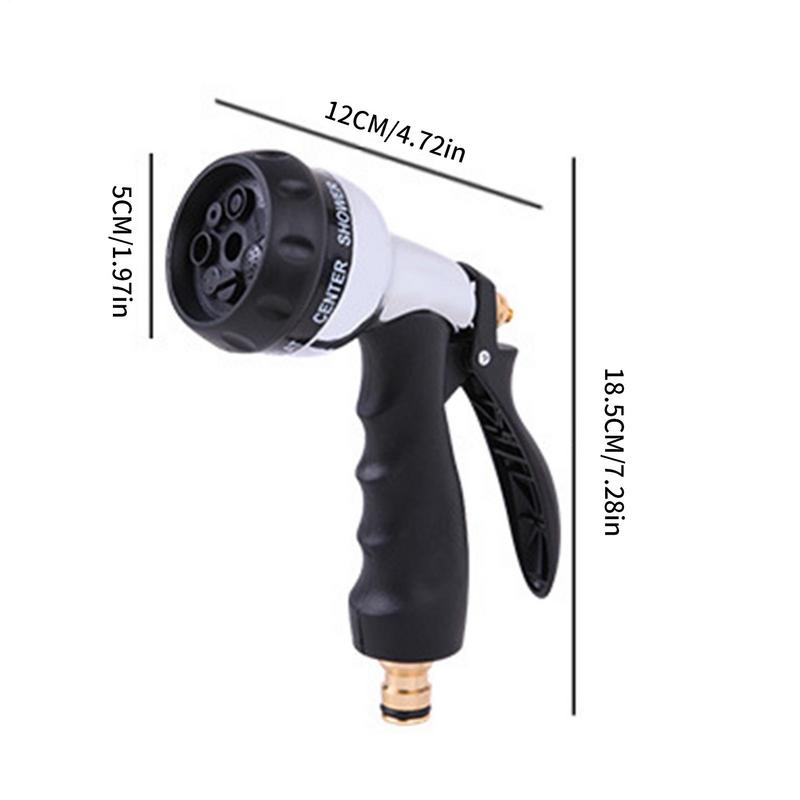 Garden Hose Nozzle Spray Patterns Adjustable Water Hose Nozzle Heavy Duty Multi-Functional Sprayer With Non-Slip Handle For