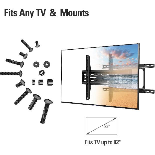 Mounting Dream TV Mounting Hardware TV Mount Screws Kit Comes with M4, M5, M6, M8 Screws, Includes Spacers and Washers, Fits Any TVs Up To 82 Inch,