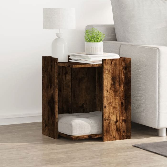 VidaXL Cat Litter Box Furniture Smoked Oak Engineered Wood 857746