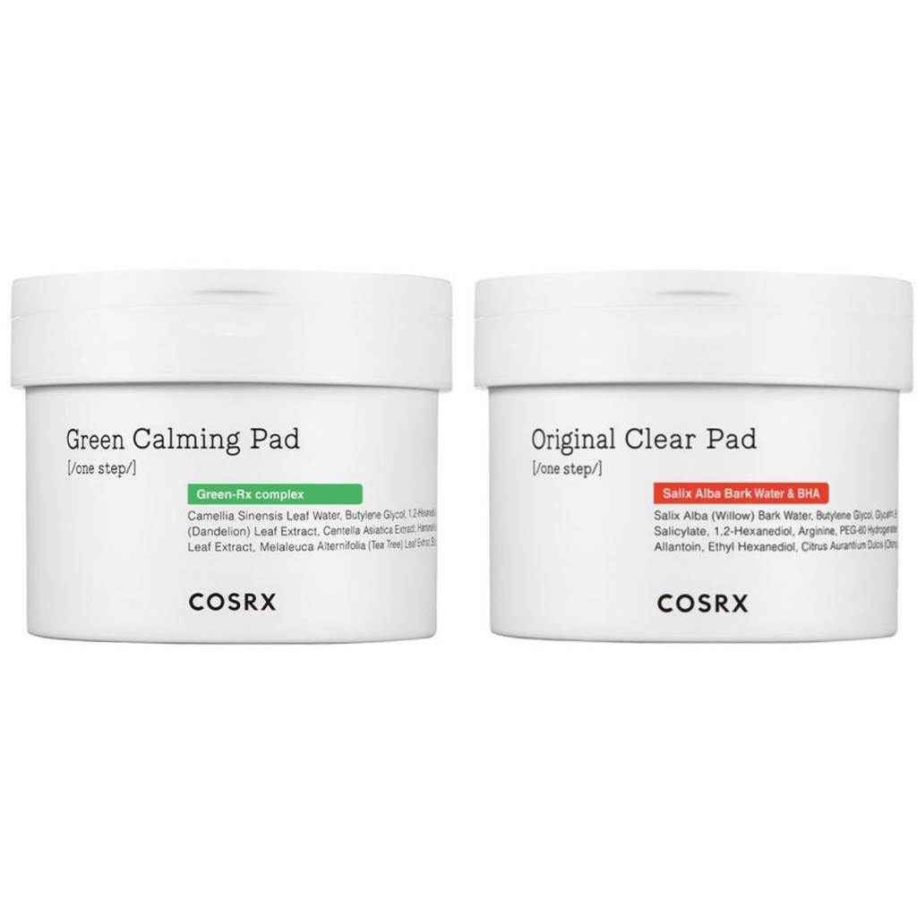COSRX One Step Original Clear Pad & Green Hero Calming Pad Set (Total 140 Pads)