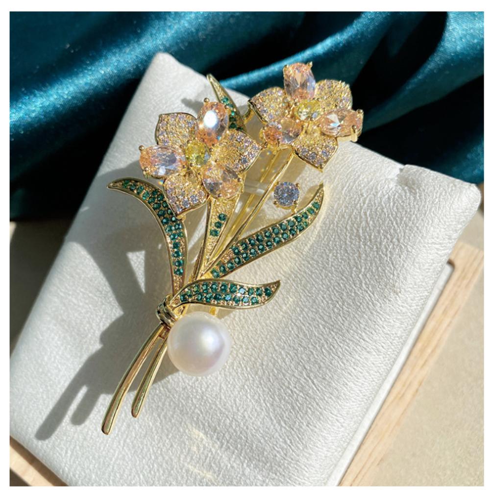 Multi-Layer Flower Brooch Anti-Exposure Women'S Fashion Brooch Modern Commute Brooch Stylish For Waist Cinching Office Gift