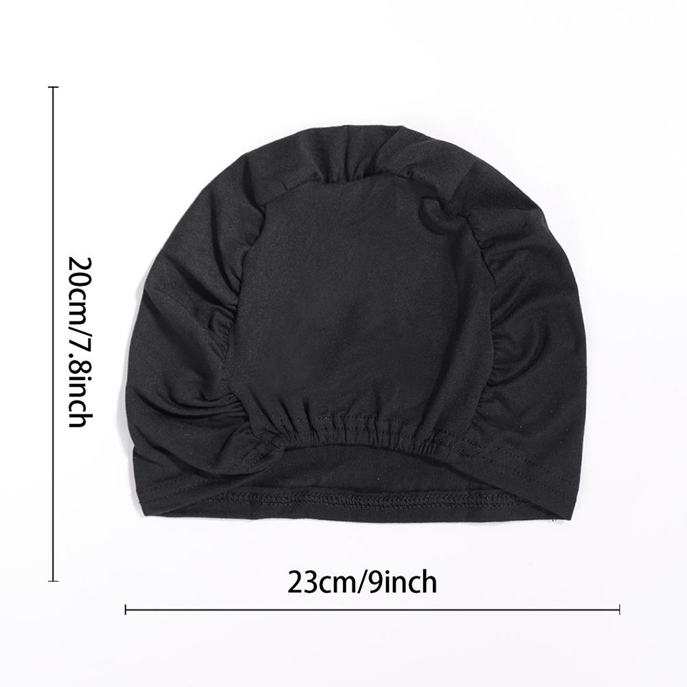 Solid-Color Turban Hat Head Scarf For Ladies Women Causal Turban Cap Headband Breathable Full Cover Hat Headwear For Daily Wear