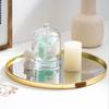 Nordic Oval Golden Mirror Plate Home Decoration Desktop Display Storage Tray Multilateral Geometric Tray Living Room Accessories