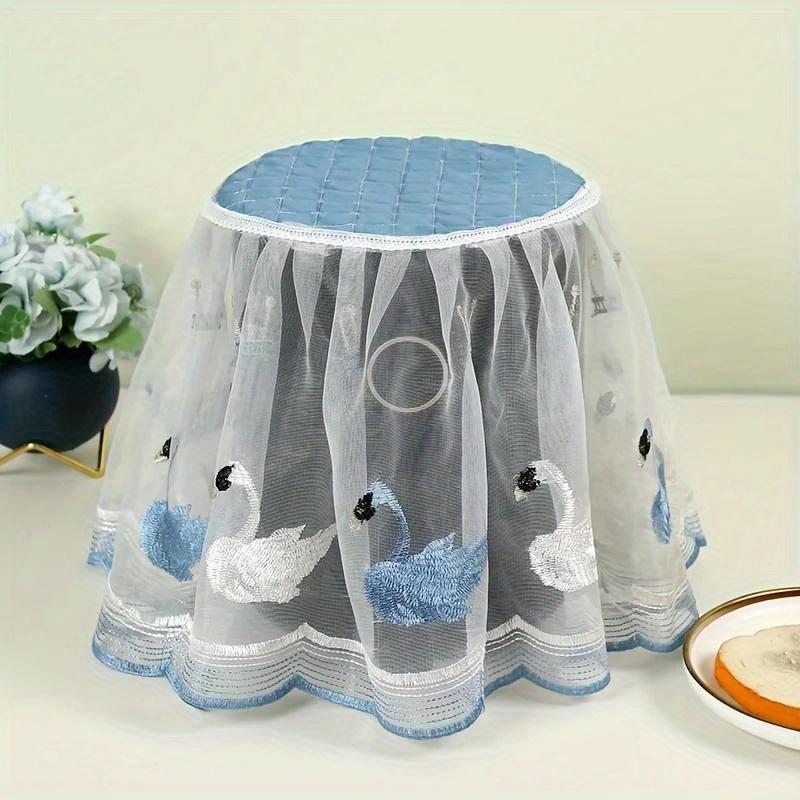 1pc Air Fryer & Electric Rice Pot Dust Cover with Adorable Rabbit Design - Breathable Polyester Fabric, Decorative Lace Trim, Universal Fit