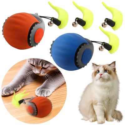 Interactive Cat Toy Ball USB Rechargeable Automatic Rolling Ball Self Rotating Ball Anti-Depression Pet Toy for Indoor Cats