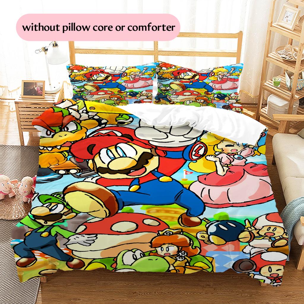 Super Mario Classic Poster Duvet Cover & Pillowcases, Mario Fan Bedroom Bedding, Perfect Gift.chl