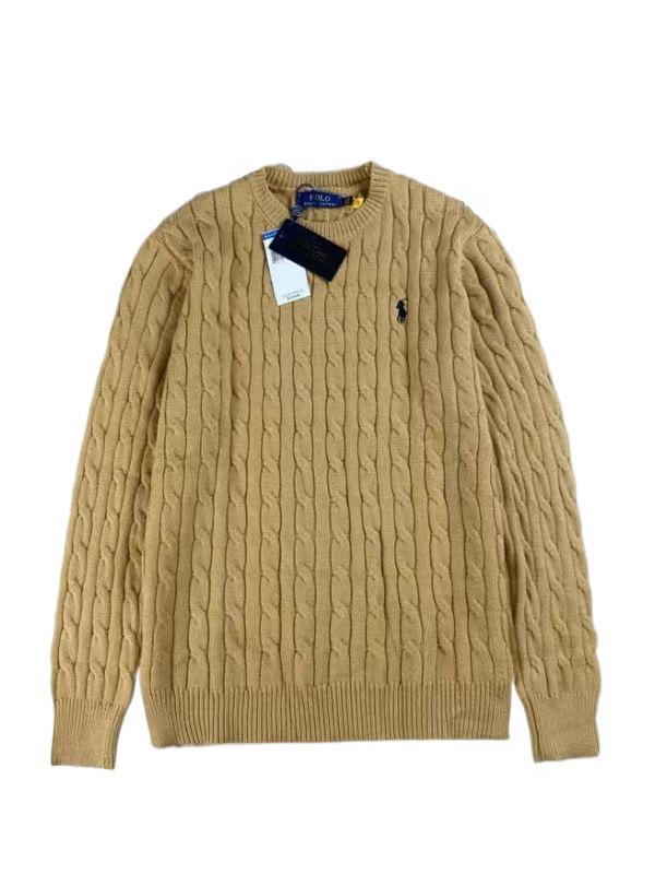 RL Ralph Lauren Pony Logo Crew Neck Knit Sweater - Men's & Women's Warm Autumn/Winter Cable Knit Pullover