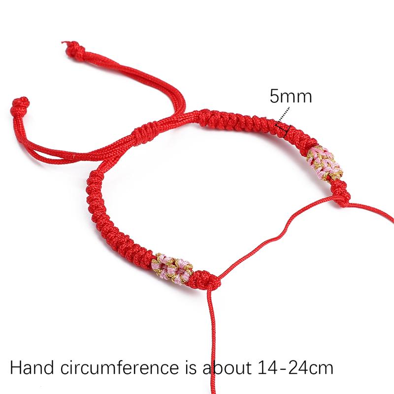 Halvferdig Justerbart Flettet Rødt Tau For DIY Smykkefremstilling Perling Armbånd